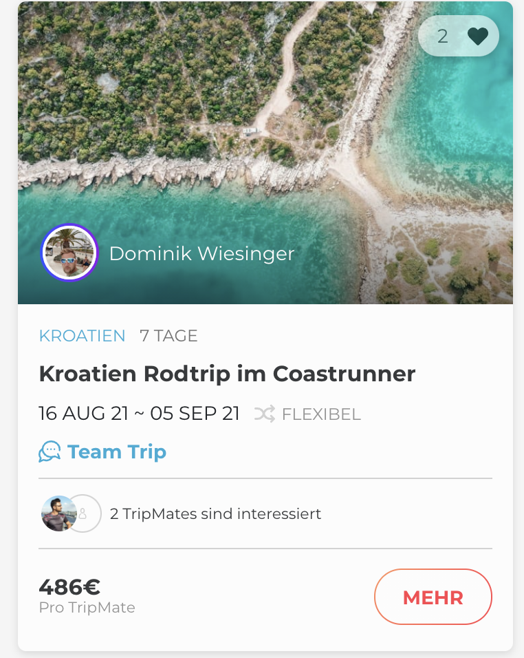 Begleitet TripLeader Dominik nach Kroatien.