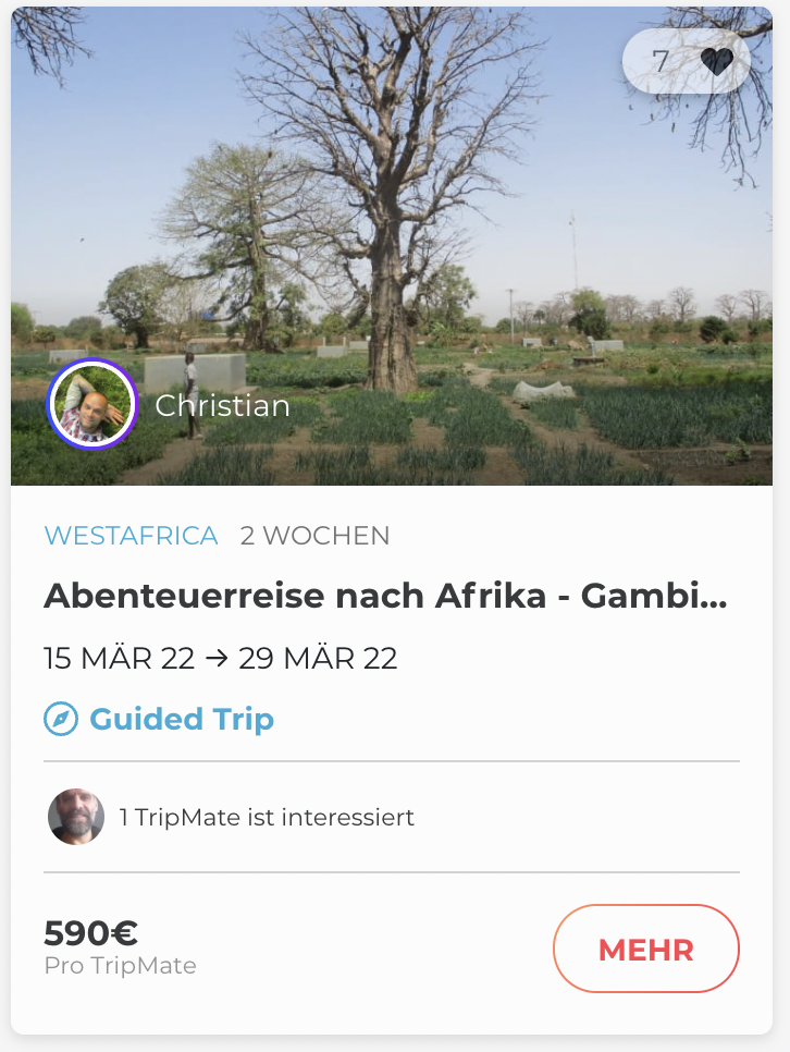 Begleitet TripLeader Christian auf seinem Trip nach Gambia.