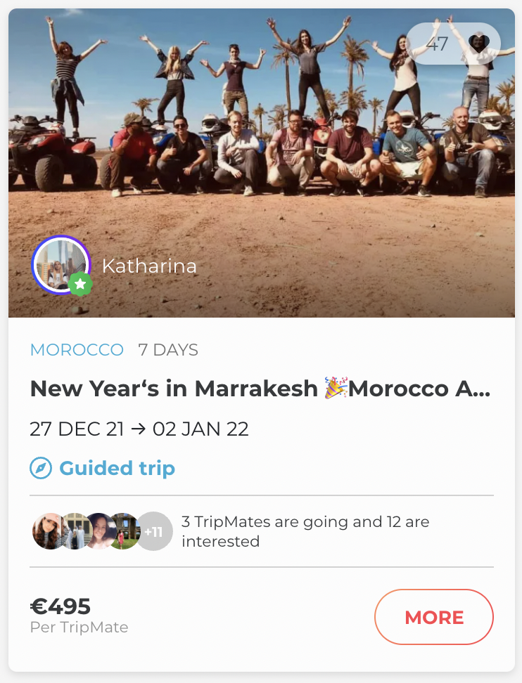 Join TripLeader Katharina on her New Year's Trip to Morocco.
