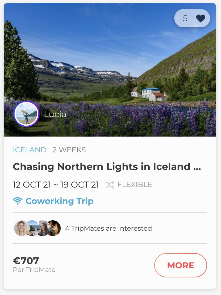 Join TripLeader Lucia's CoWorking trip in Iceland