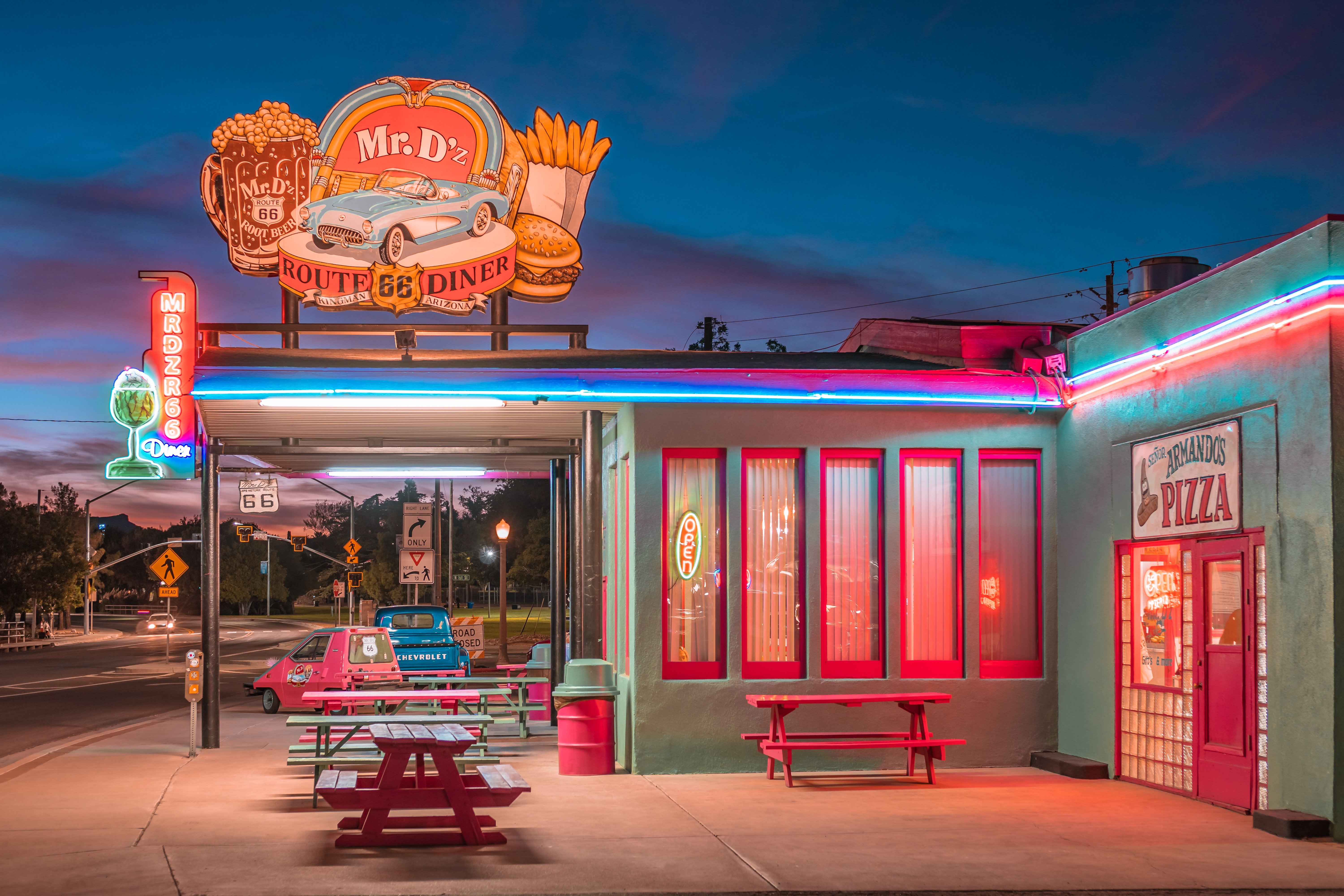 Opens 24 hours in a day, Mr D's serves classic American comfort food.