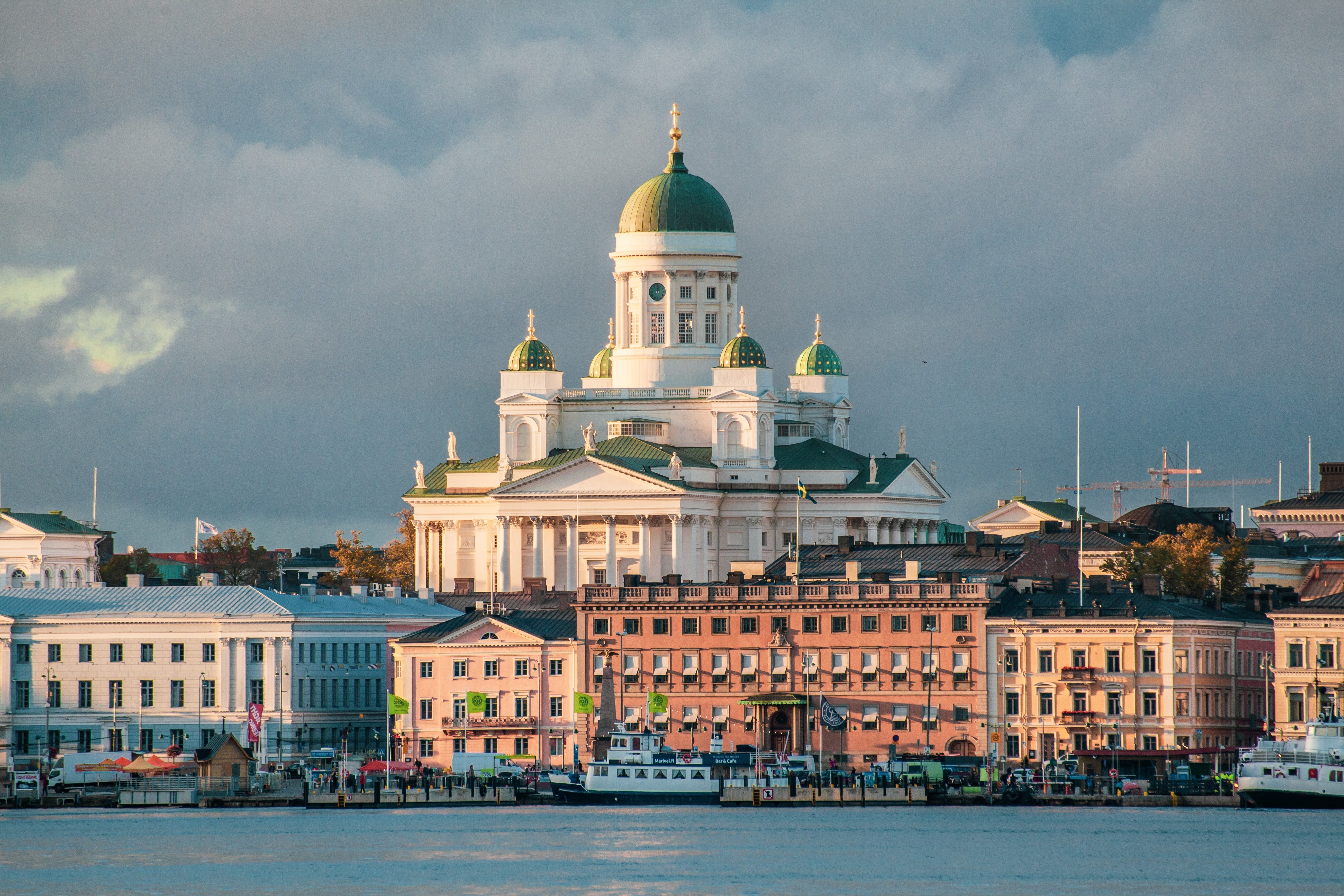 Helsinki city with the white cathedral. Scandinavia road trips