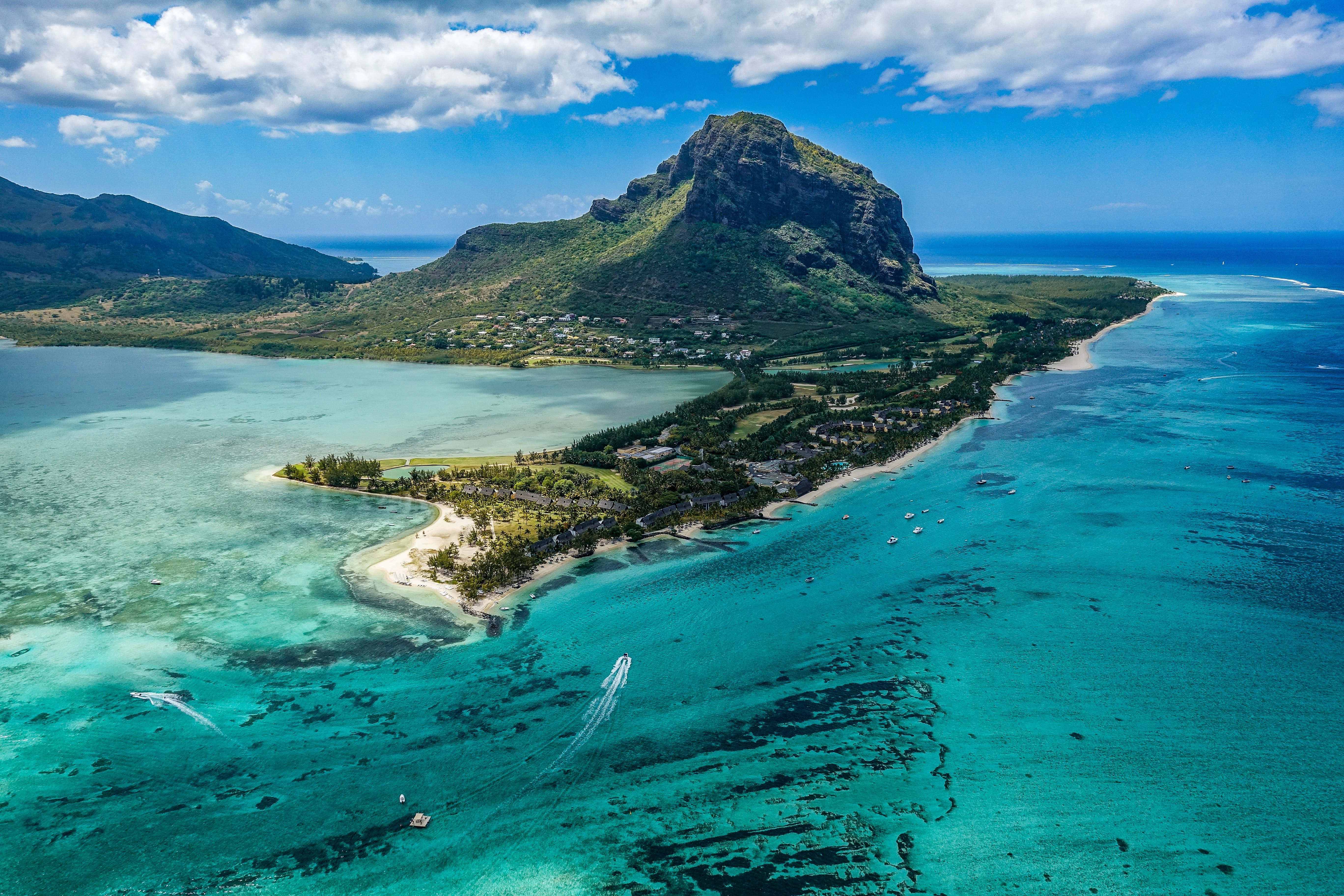 Mauritius is a covid alternative with crystal blue waters and green mountains.