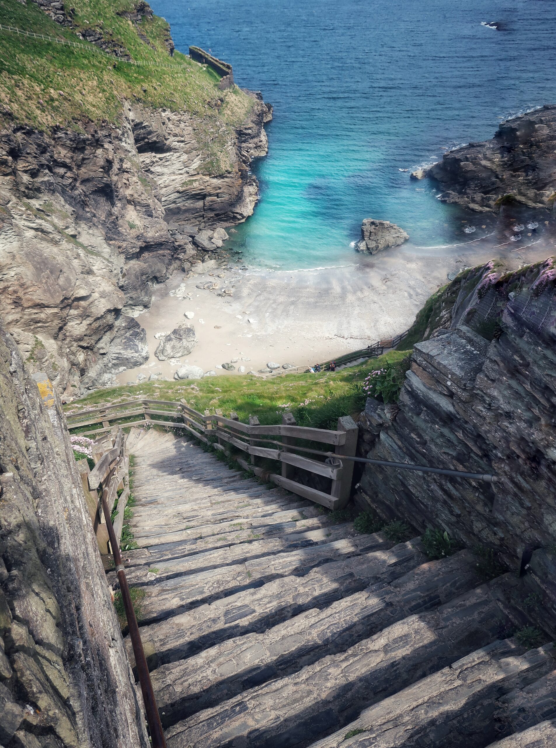 Tintagel Castle and the stairs leading to the beach are one of the most unique hidden gems in the UK