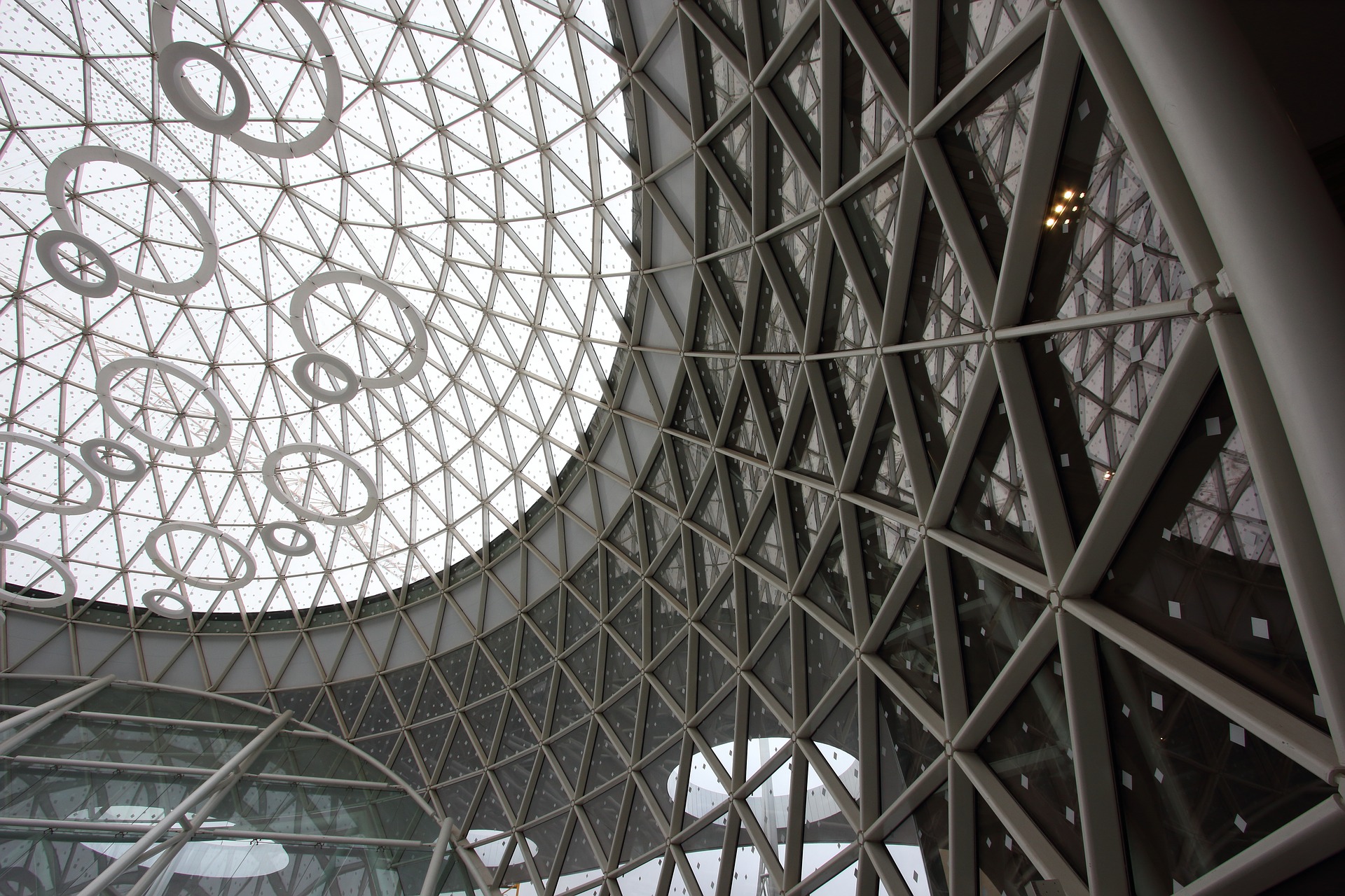 Sky dome structure with triangle pattern at Marrakesh Airport