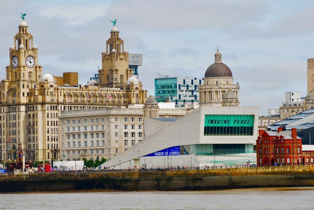 The city of Liverpool on a cloudy day