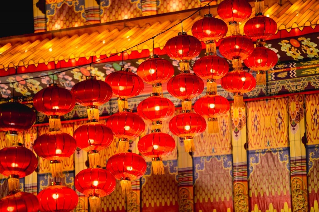 Lunar new year in china with red lanterns a new year tradition around the world