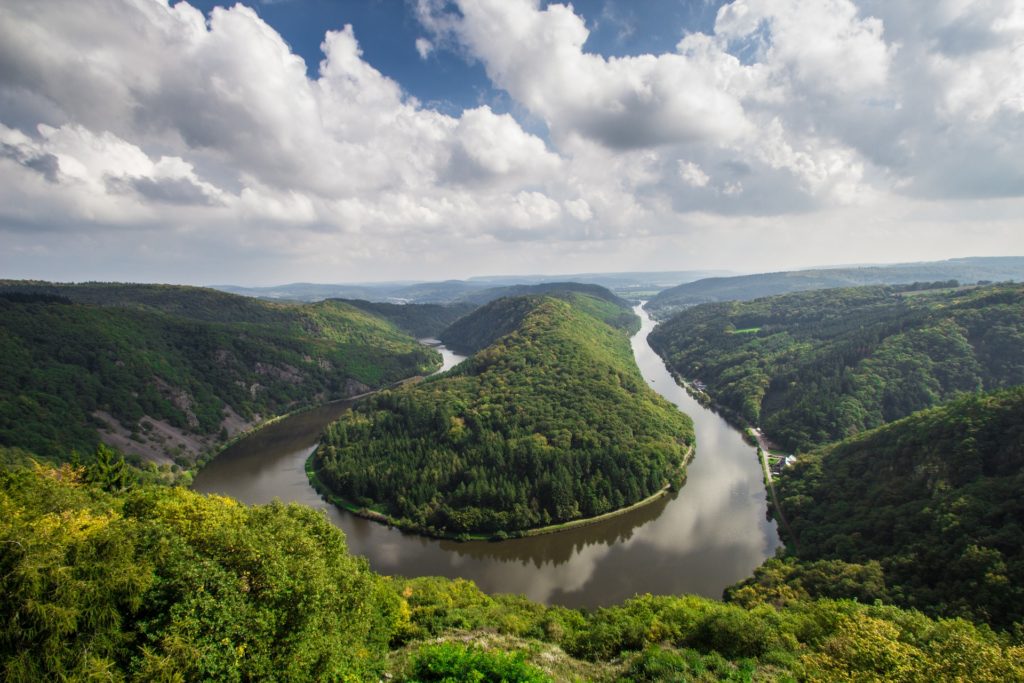 Saarschleife nature with the river surrounded by green trees Destinations in Germany for Autumn 2023