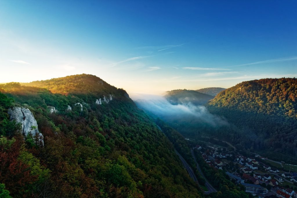 Mountains with fog and small clouds Destinations in Germany for Autumn 2023